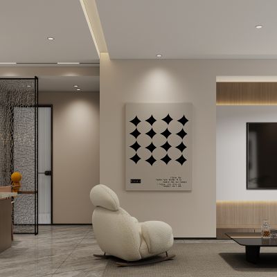 现代客餐厅黑白灰客餐厅客餐厅