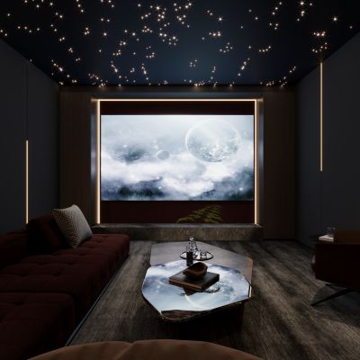 现代暗黑系家庭影视厅2016版