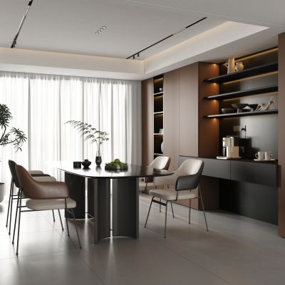 现代意式餐厅 现代餐桌椅