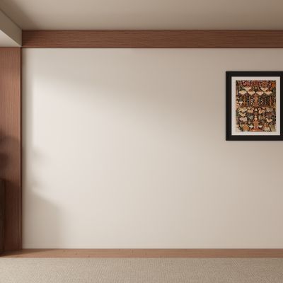 中古风客厅 餐厅 茶室背景墙