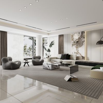 现代客厅客厅沙发背景墙