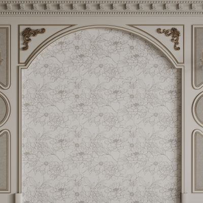 法式背景墙 雕花线条 床头背景墙