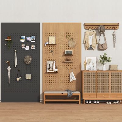 北欧鞋柜 洞洞板