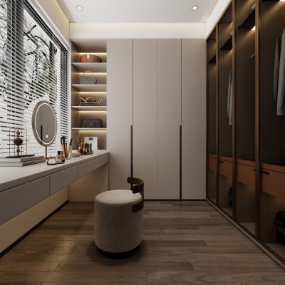 现代衣帽间衣帽间衣柜梳妆台