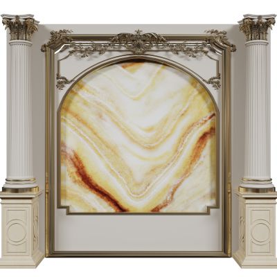 法式背景墙  雕花线条