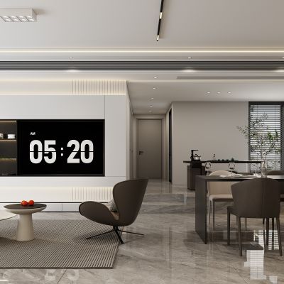 现代客餐厅黑白灰客餐厅客餐厅