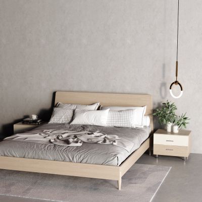 现代原木床 实木床