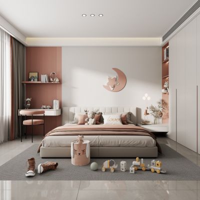 现代儿童房小孩房儿童房女孩房