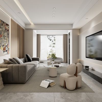 现代客厅客厅沙发背景墙