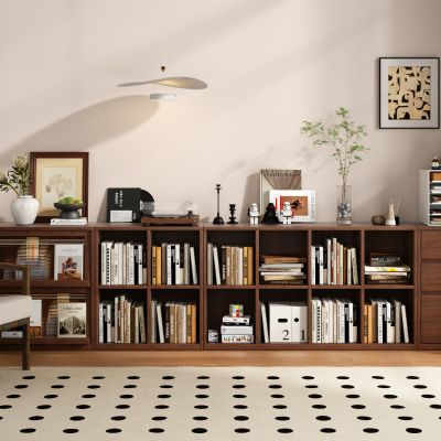 现代实木组合书柜 置物柜