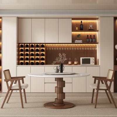 中古风侘寂餐厅 餐桌椅