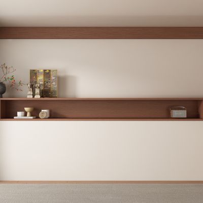 中古风侘寂客厅 餐厅 茶室背景墙