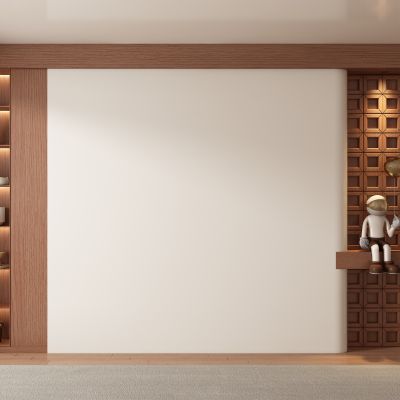 中古侘寂风客厅 餐厅 茶室背景墙