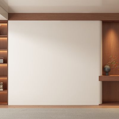 中古侘寂风客厅 餐厅 茶室背景墙