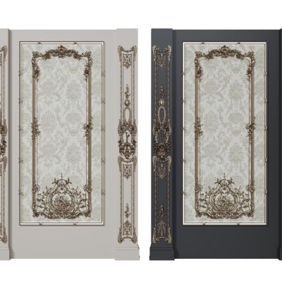 法式背景墙  雕花线条 大厅背景墙