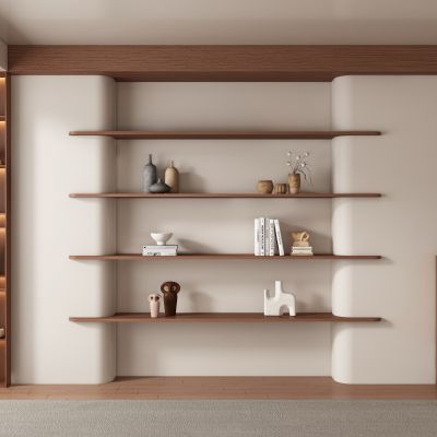 中古风侘寂客厅 餐厅 茶室背景墙3D模型