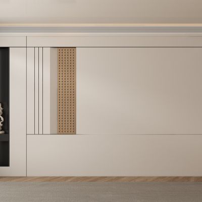 侘寂风中古客厅 餐厅 茶室背景墙