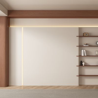 中古风侘寂客厅 餐厅 茶室背景墙