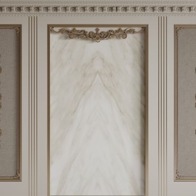 法式背景墙 护墙板 雕花线条