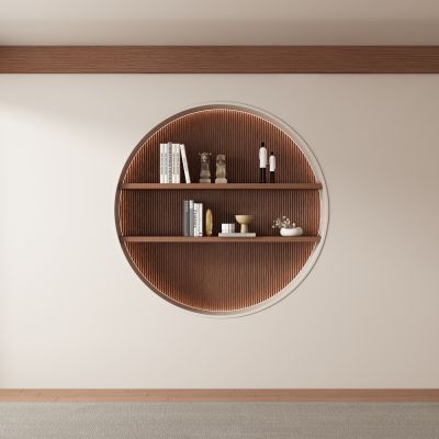 中古风侘寂客厅 餐厅 茶室背景墙