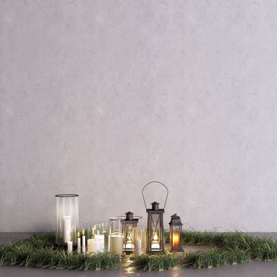 工业风煤油灯 草地 蜡烛