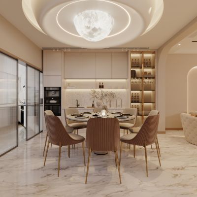 奶油风别墅客餐厅2016版