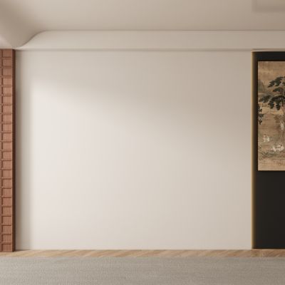 新中式客厅 餐厅 茶室背景墙