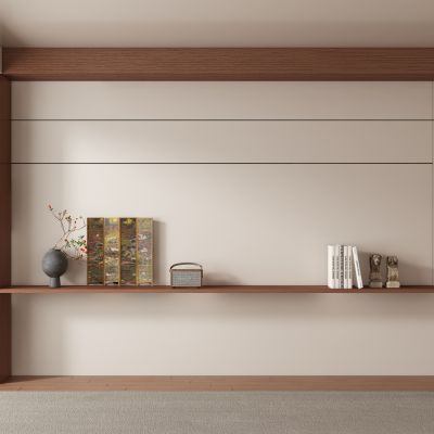 中古风侘寂风客厅 餐厅 茶室背景墙