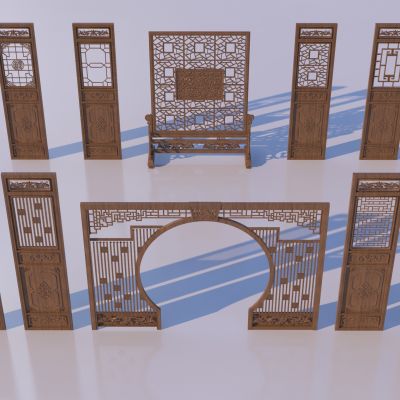 新中式隔断屏风组合