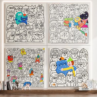 极简抽象现代装饰画儿童房挂画