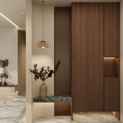 北欧 奶油 中古风 入户 鞋柜 隔断 玄关