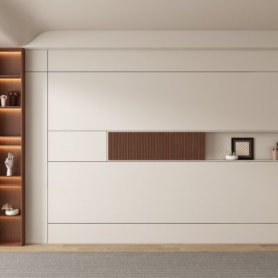 中古风侘寂风客厅 餐厅 茶室背景墙