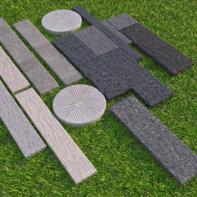 日式厚石板汀步组合