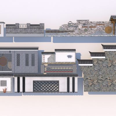 新中式青砖青瓦景墙