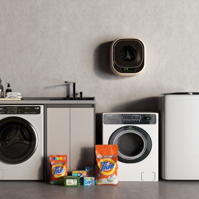 现代洗衣机 洗衣粉 肥皂
