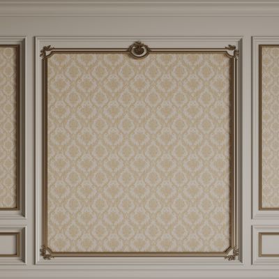 法式背景墙 雕花线条 床头背景墙