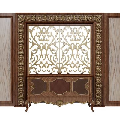 法式背景墙 护墙板 雕花线条