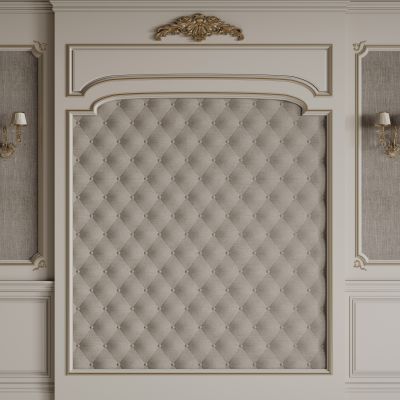 法式背景墙 雕花线条 床头背景墙