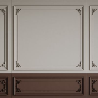 法式背景墙 护墙板 雕花线条