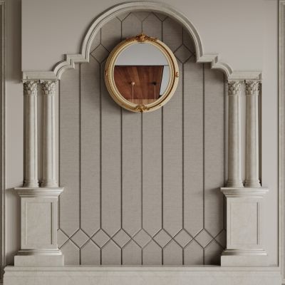 法式背景墙 雕花线条 床头背景墙