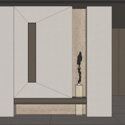 北欧 奶油 中古风 实木 入户隔断 端景 玄关