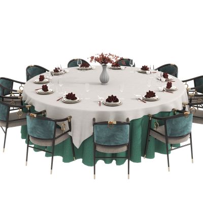 新中式包间餐桌椅组合