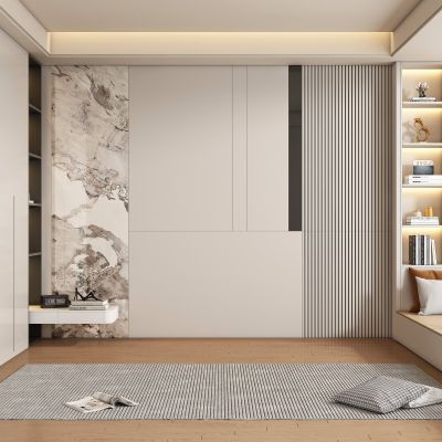 现代卧室背景墙