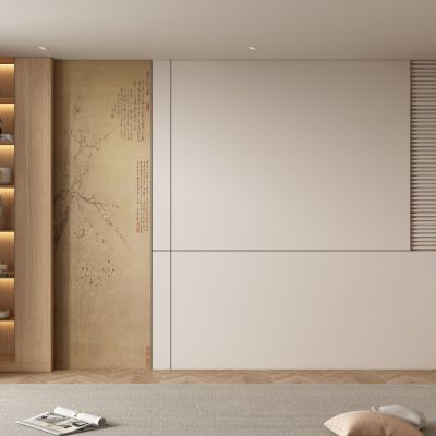 新中式卧室背景墙