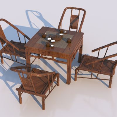 新中式休闲桌椅组合