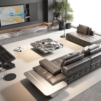 现代风格沙发茶几组合