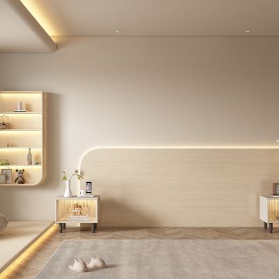 侘寂卧室背景墙