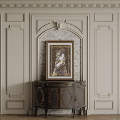 法式背景墙 护墙板 雕花线条