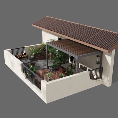 现代 露台 阳台露台