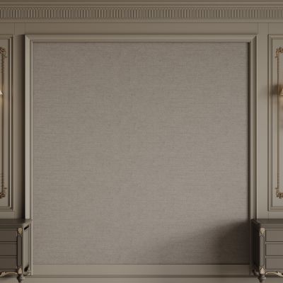 法式背景墙 雕花线条 床头背景墙